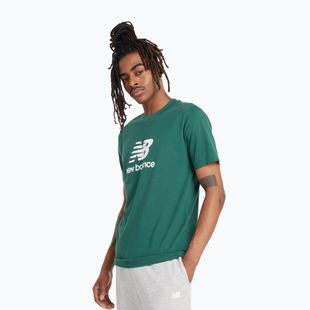 Koszulka męska New Balance Stacked Logo night watch green