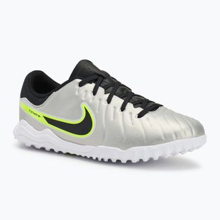 Buty piłkarskie dziecięce Nike Tiempo Legend 10 Academy TF metallic silver/volt/black