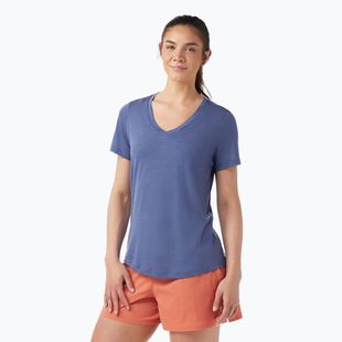 Koszulka trekkingowa damska Smartwool Active Ultralite V-Neck nightfall blue