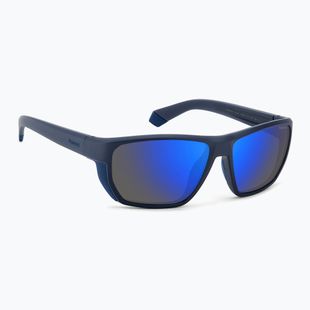 Okulary przeciwsłoneczne męskie Polaroid PLD 7057/S matte blue/blue mirror polarized