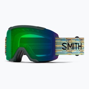 Gogle narciarskie Smith Squad S2 emerald renu upcycled scrap/chromapop green mirror