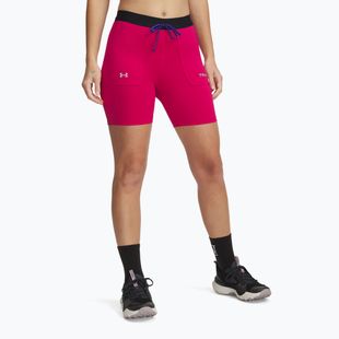 Spodenki damskie Under Armour Trail Run Fitted shaded fuchsia/black
