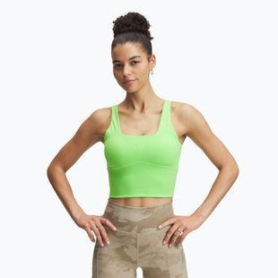 Biustonosz treningowy Under Armour Project Rock Fitted Bra Tank cyber green/cyber green