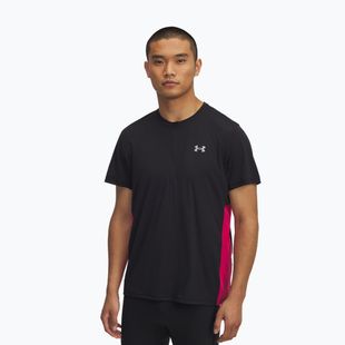 Koszulka do biegania męska Under Armour Trail Run Zip black/shaded fuchsia/reflective