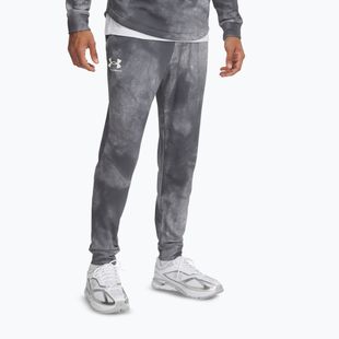 Spodnie męskie Under Armour Rival Terry Printed Jogger castlerock/onyx white