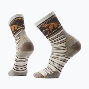 Skarpety Smartwool Hike Targeted Cushion Bear Stripe Mid Crew ash