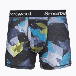 Bokserki termoaktywne męskie Smartwool Merino Print Boxer Brief Boxed blue sum sector