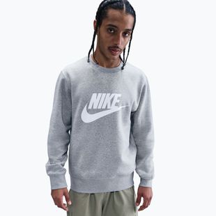 Bluza męska Nike Sportswear Club Graphic Fleece Crew dark grey heather/white