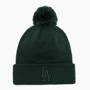 Czapka z daszkiem damska New Era Metallic Bobble Knit Beanie Los Angeles Dodgers dark green