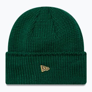 Czapka zimowa New Era Metal Pin Wide Cuff Knit Beanie dark green