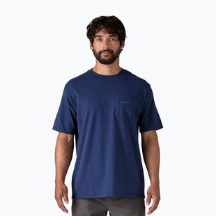 Koszulka męska Patagonia Boardshort Logo Pocket Responsibili clement blue