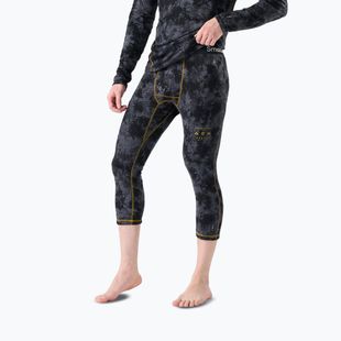 Spodnie termoaktywne męskie Smartwool Classic Thermal Merino Base Layer 3/4 Bottom Boxed black tie dye/hny gold