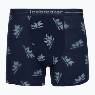 Bokserki termoaktywne męskie Icebreaker Merino 150 Anatomica BearTour AOP Boxers midnight navy