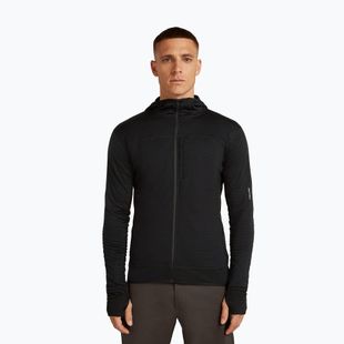 Bluza trekkingowa męska Icebreaker Merino 300 Realfleece Descender Zip Hoodie black