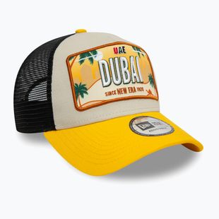 Czapka z daszkiem New Era Licence Plate Los Angeles Trucker light beige