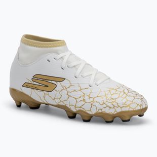 Buty piłkarskie dziecięce SKECHERS Skx_1.5 High Td Jr FG white/gold
