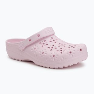 Klapki Crocs Classic Floral Cutout Clog pink milk