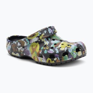 Klapki Crocs Classic Painted Floral black sand