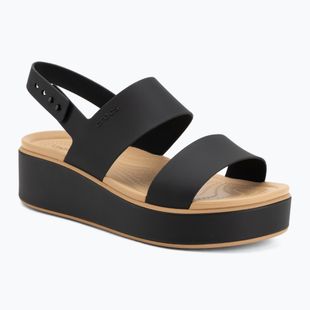 Sandały damskie Crocs Brooklyn Matte Wrap Low Wedge black/cashew