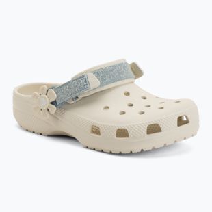 Klapki dziecięce Crocs Classic Denim Flower Adjutment Backstrap summit white