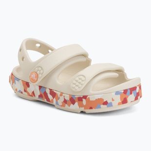 Sandały dziecięce Crocs Crocband Cruiser Glow Confetti Band summit white/guava