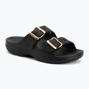 Klapki damskie Crocs Saturday Metallic Buckle black
