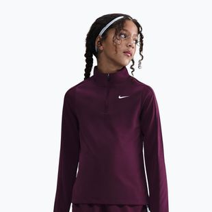 Longsleeve treningowy dziecięcy Nike Dri-Fit 1/4 Zip bordeaux/white