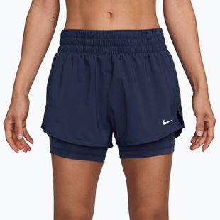 Spodenki do biegania damskie Nike One Dri-FIT 2IN1 midnight navy/white