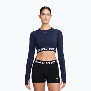 Top treningowy longsleeve damski Nike Pro 365 Dri-Fit midnight navy/white