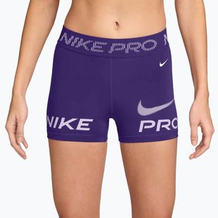 Spodenki damskie Nike Pro Mid-Rise Biker 3" court purple/doll/white