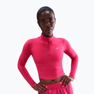 Longsleeve damski Nike One Fitted Dri-Fit 1/4 Zip Mid Layer rush pink/white