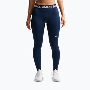 Legginsy damskie Nike Pro Mid-Rise Full midnight navy/white