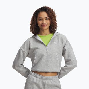 Bluza damska Under Armour Rival Fleece Piped HZ Hoodie mod gray light heather/white