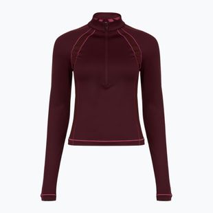 Koszulka damska Under Armour ColdGear Textured 1/2 Zip dark maroon/fuchsia dusk/metallic silver