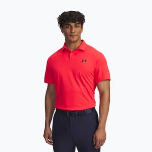 Koszulka polo męska Under Armour Tee To Green Pique Polo racer red/black