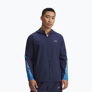 Kurtka do biegania męska Under Armour Velociti Storm Hooded washed navy/blue atlantis/reflective