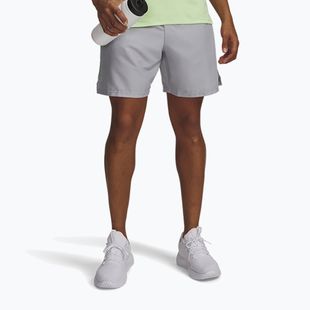 Spodenki treningowe męskie Under Armour Woven Wordmark mod gray/lumos lime