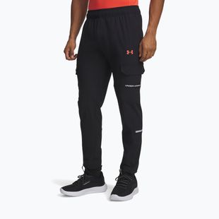 Spodnie treningowe męskie Under Armour Tech Utility Woven black/castlerock/venom red