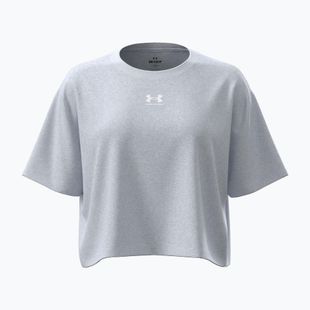 Koszulka treningowa damska Under Armour Rival Boxy Tee Solid distant gray medium heather/white