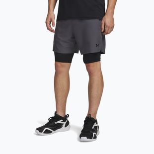 Spodenki treningowe męskie Under Armour Vanish Woven 2.0 2IN1 Shorts castlerock/black