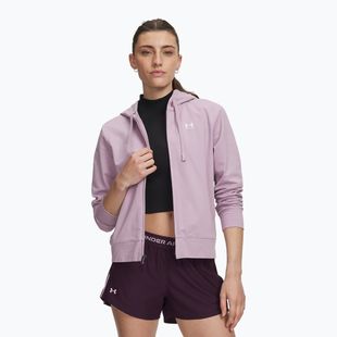 Bluza damska Under Armour Sport Terry FZ mauve pink/white
