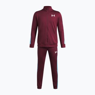 Dres dziecięcy Under Armour Knit Track Suit vintage maroon/fresco blue/white