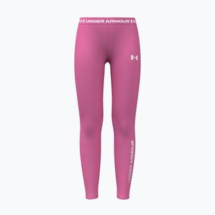 Legginsy dziecięce Under Armour HeatGear Branded Leggings pink frenzy/white