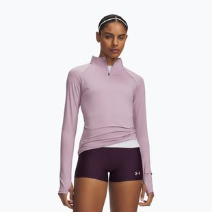 Bluza do biegania damska Under Armour Velociti Half Zip mauve pink/reflective