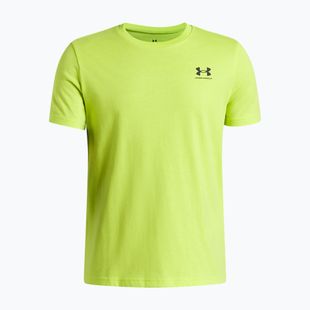 Koszulka dziecięca Under Armour Sportstyle Left Chest green citrine/black
