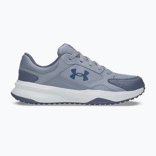 Buty treningowe męskie Under Armour Edge Leather gravel/blue fog/blackout navy