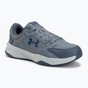 Buty treningowe męskie Under Armour Edge Leather gravel/blue fog/blackout navy