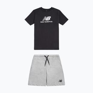 Komplet dziecięcy New Balance Stacked Logo Tee & FT Short nb caviar