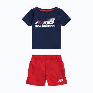 Komplet dziecięcy New Balance Contrast Athletic Tee & Nylon Short nb navy
