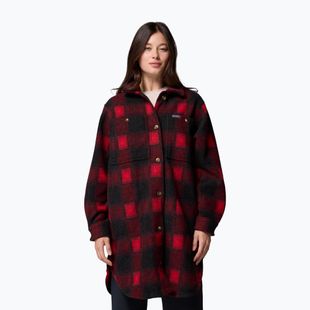 Koszula damska Columbia Wildbest Venture Long Fleece Coat mountain red blurred ombre